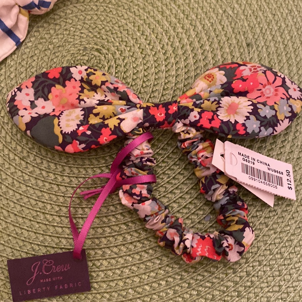 JCREW one floral Bow Hair-tie with tag